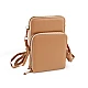 Crossbody-geldbörse mit handytasche, 11,5 x 18 cm - Kamel beige (1 Stück)