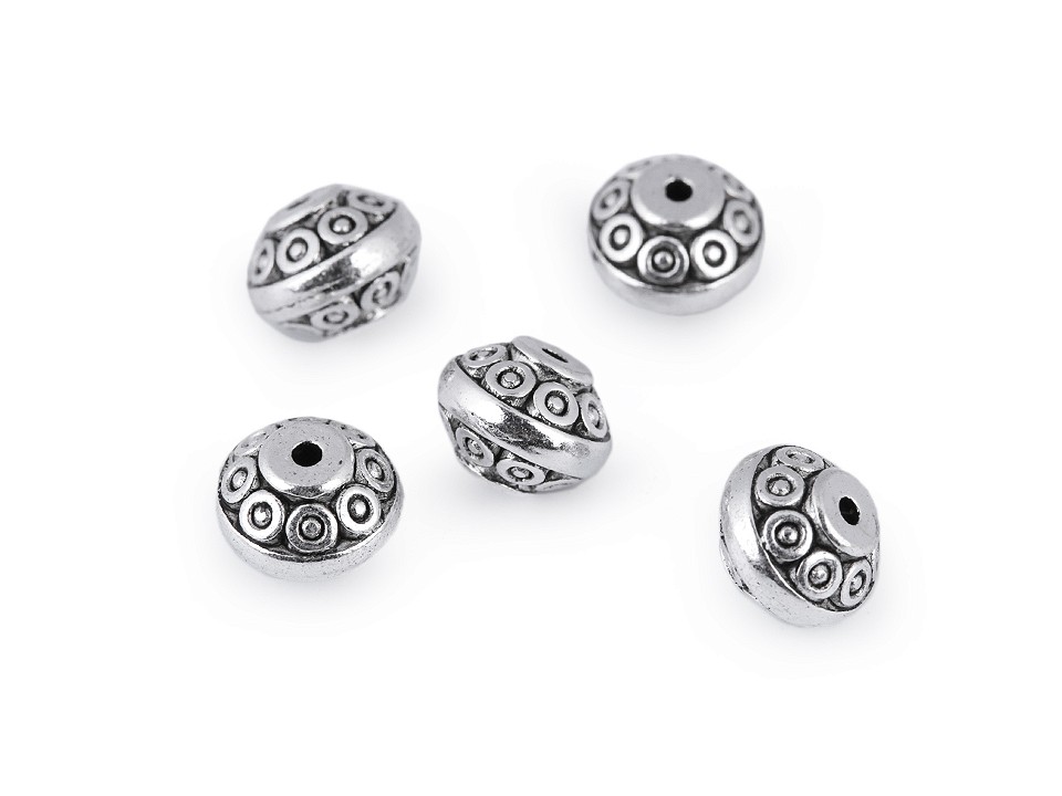 Metallperlen / dekorative Abstandshalter, 7x9 mm (Pack 5 Stück) Metallperlen / dekorative Abstandshalter, 7x9 mm (Pack 5 Stück)
