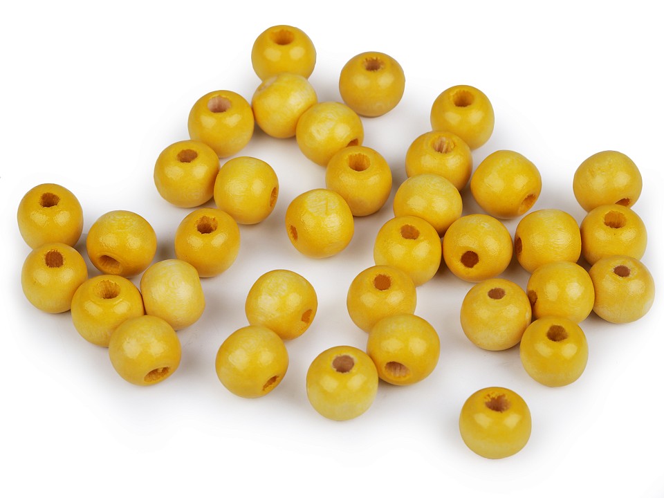 Holzperlen, Ø10 mm (Packung 20 g) - hellgelb Holzperlen, Ø10 mm (Packung 20 g) - hellgelb