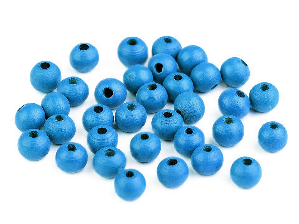 Holzperlen, Ø8 mm (Packung 20 g) - blau azurblau Holzperlen, Ø8 mm (Packung 20 g) - blau azurblau