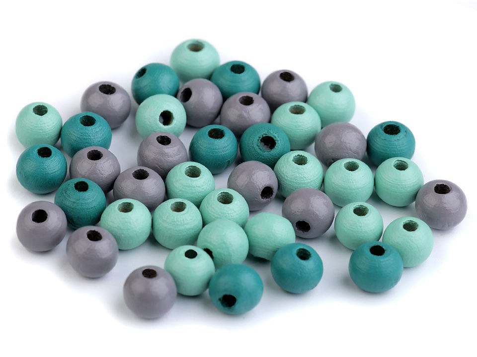 Holzperlen, Ø8 mm (20 g Packung) - Mix 3 Holzperlen, Ø8 mm (20 g Packung) - Mix 3