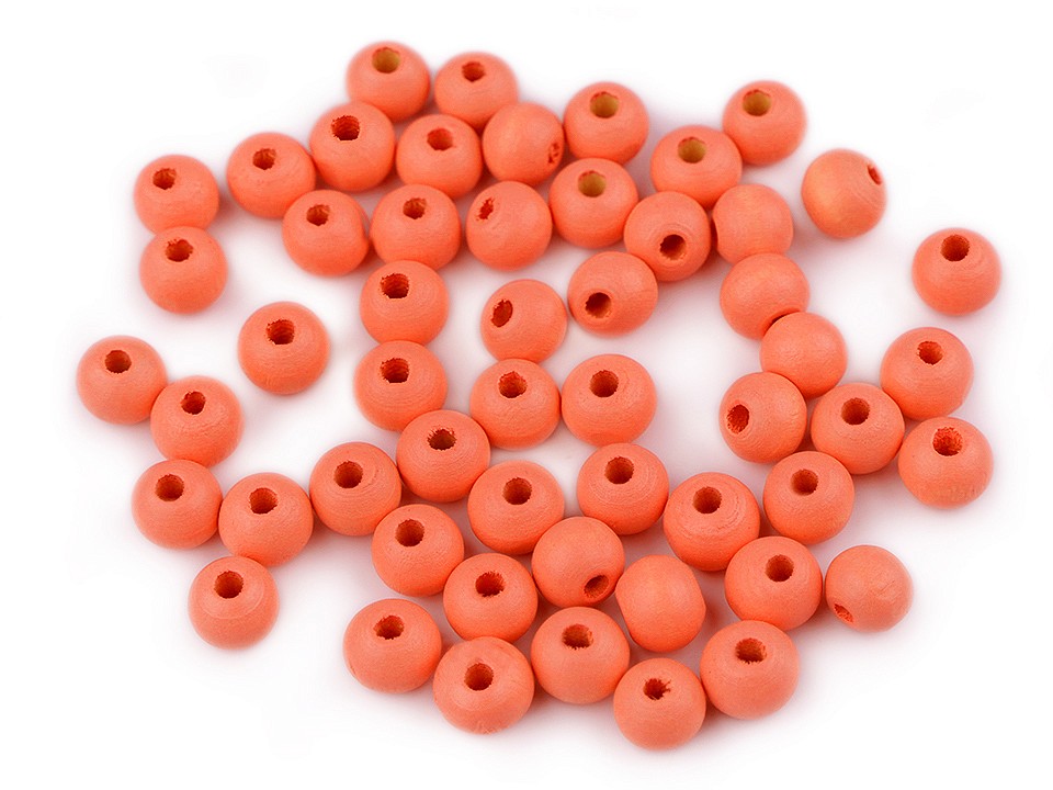 Holzperlen, Ø8 mm (Packung 20 g) - Orange