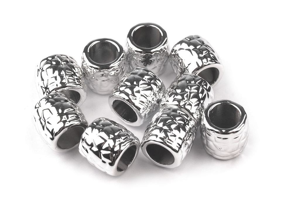 Metallisierte Perlen mit großem Loch, 9x9,5 mm (10-teiliges Paket) Metallisierte Perlen mit großem Loch, 9x9,5 mm (10-teiliges Paket)