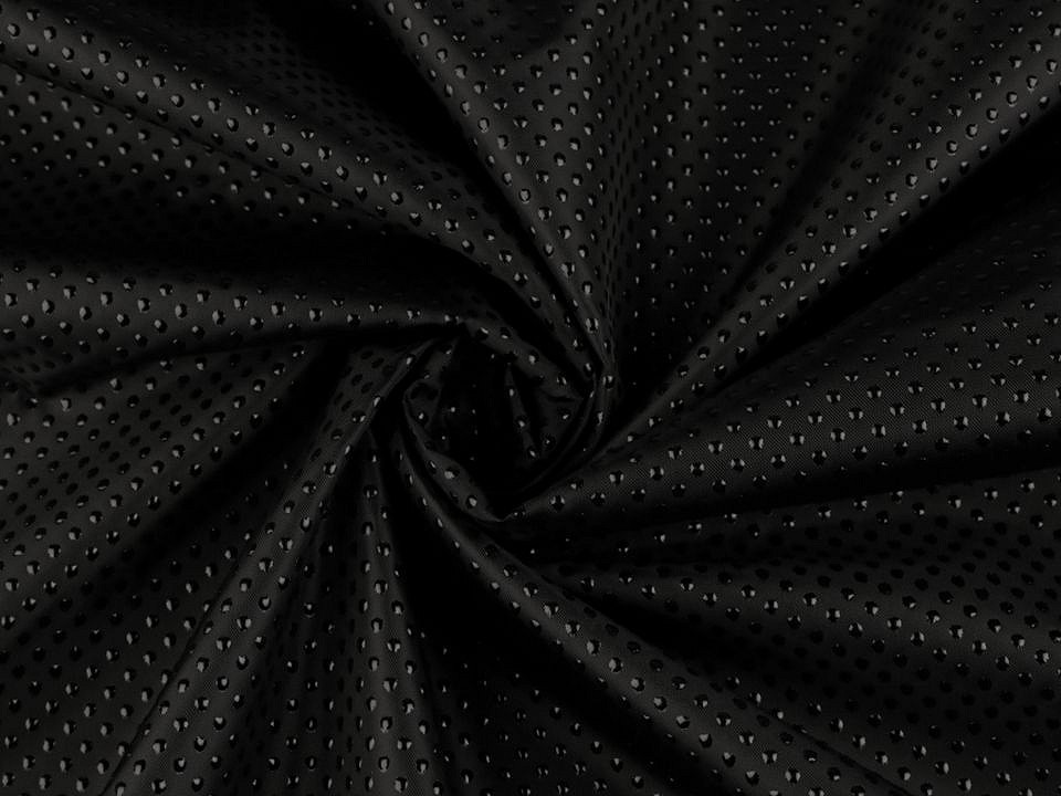 Textilmaterial mit Anti-Skid-Bolinen, pro Meter - Schwarz Textilmaterial mit Anti-Skid-Bolinen, pro Meter - Schwarz