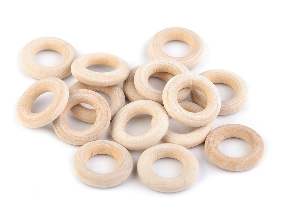 Holzringe, Ø12 mm (Pack 10 Stück) - offene Natur Holzringe, Ø12 mm (Pack 10 Stück) - offene Natur