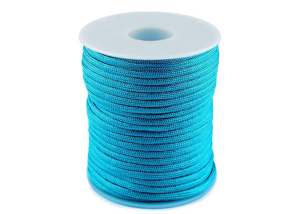 Fallschirmschnur / Polyesterschnur Ø4 mm (rolle 25 m) - türkis Fallschirmschnur / Polyesterschnur Ø4 mm (rolle 25 m) - türkis
