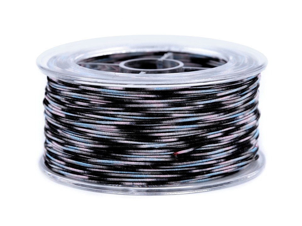 Kordel / Schnur Ø0,8 mm Regenbogen (rolle 50 m) - schwarz - Multicolor Kordel / Schnur Ø0,8 mm Regenbogen (rolle 50 m) - schwarz - Multicolor