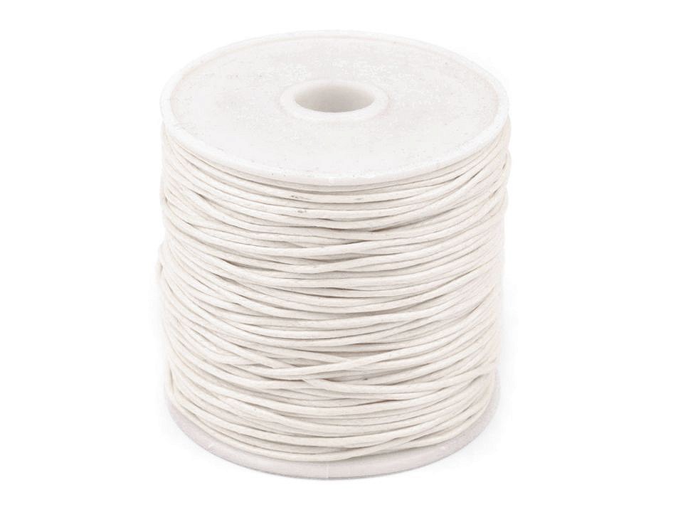 Baumwollschnur gewachst Ø1 mm (rolle ~ 20-30 m) - weiß Baumwollschnur gewachst Ø1 mm (rolle ~ 20-30 m) - weiß