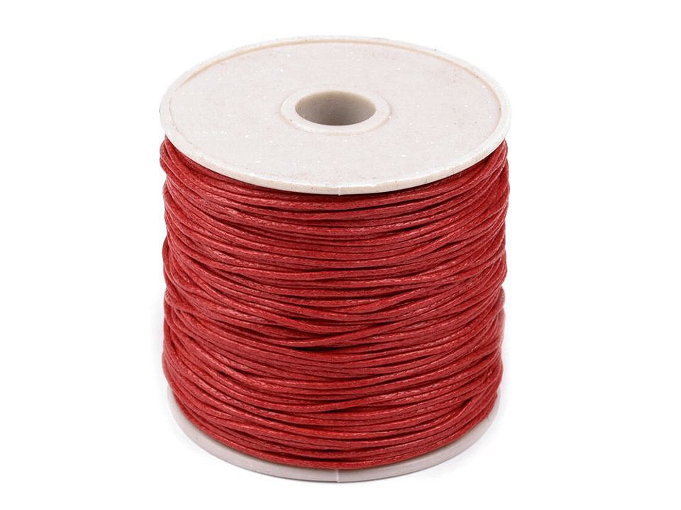 Baumwollschnur gewachst Ø1 mm (rolle ~ 20-30 m) - rote Erdbeere Baumwollschnur gewachst Ø1 mm (rolle ~ 20-30 m) - rote Erdbeere