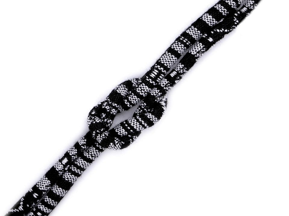 Schnur / Kordel mit Füllung Indianer Motiv Ø6 mm (Meterware) - schwarz Schnur / Kordel mit Füllung Indianer Motiv Ø6 mm (Meterware) - schwarz