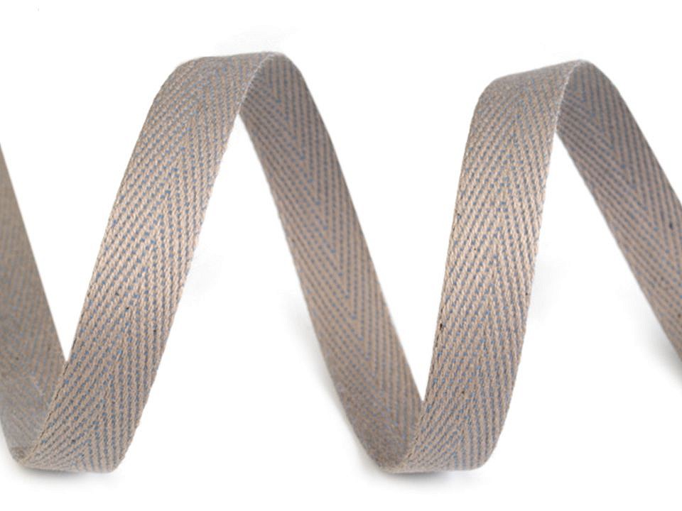 Heringbone-Baumwollband, 10 mm breit (50 m Rolle) - hellgrau Heringbone-Baumwollband, 10 mm breit (50 m Rolle) - hellgrau