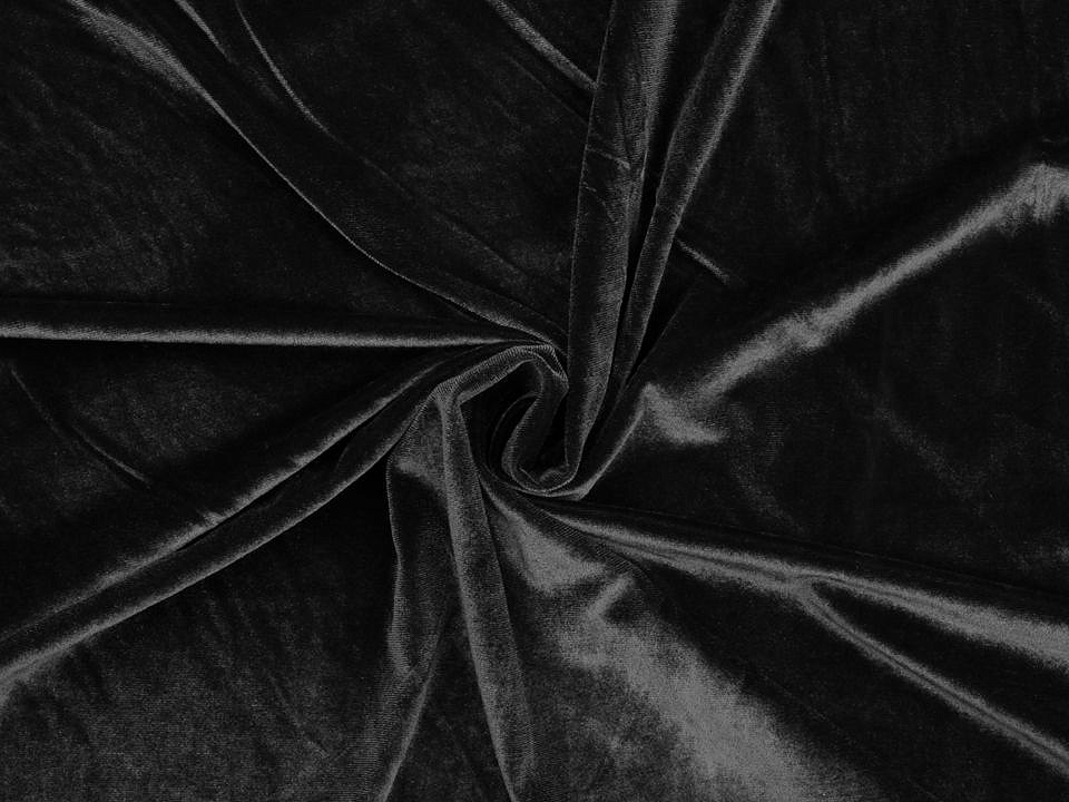 Elastischer Samt zu Meter - Schwarz