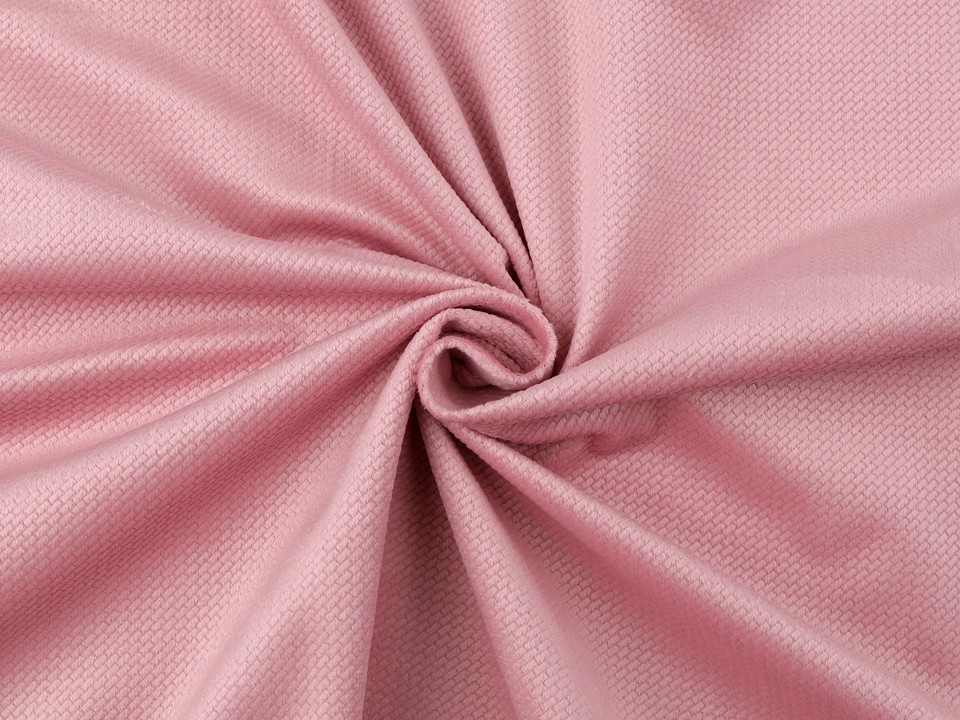 Velvet Uni strukturiert, pro Meter - packigem Rosa