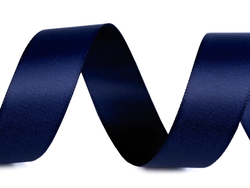 Doppeles Satin-Mattband, Breite 24 mm (Rolle 20 m) - dunkelblau Doppeles Satin-Mattband, Breite 24 mm (Rolle 20 m) - dunkelblau