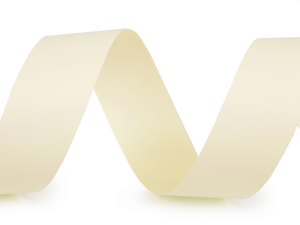 Doppel-Satin-Mattband, Breite 24 mm (Rolle 20 m) - Creme Open Doppel-Satin-Mattband, Breite 24 mm (Rolle 20 m) - Creme Open