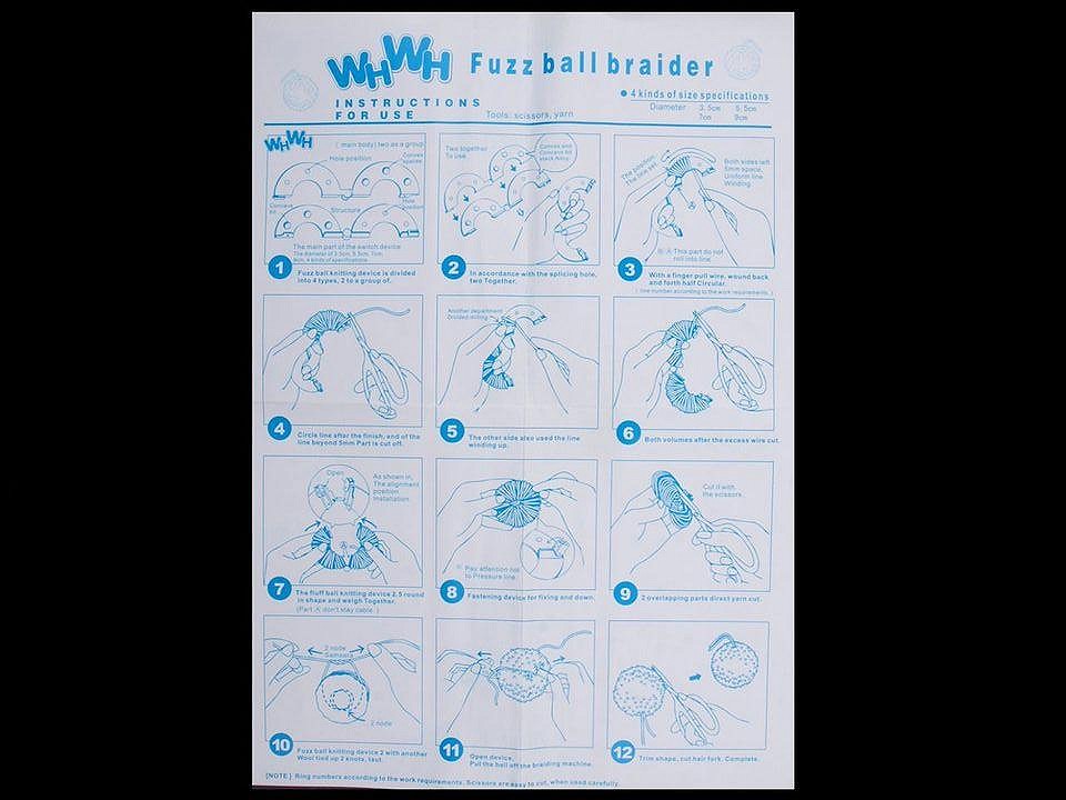 Schablonen für Bommelherstellung 4 Sets