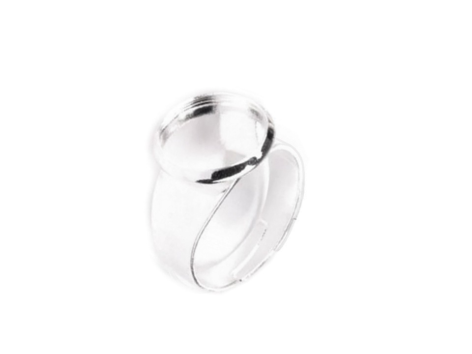 Ring mit Fassung Ø12 mm Rohling, silber hell