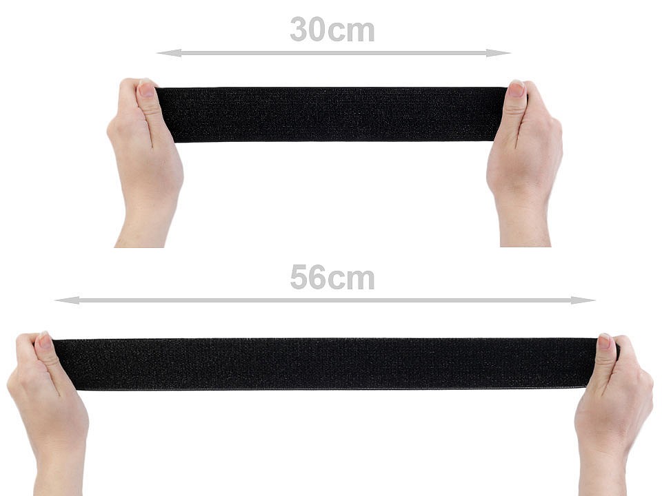 Elastischer Lat mit Lurex bei Meter, 48 mm - Schwarz Elastischer Lat mit Lurex bei Meter, 48 mm - Schwarz