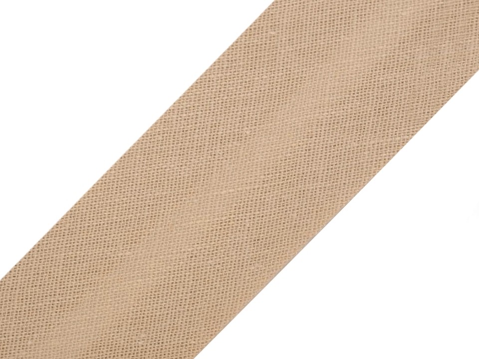 Schrägband Baumwolle Breite 20 mm gefalzt (karte 25 m) - beige-Sand Schrägband Baumwolle Breite 20 mm gefalzt (karte 25 m) - beige-Sand
