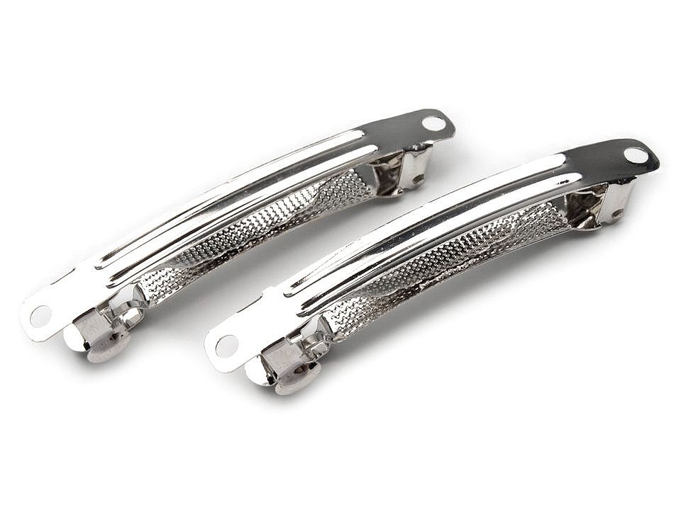 Haarspange französisch 6x60 mm Rohling, platine, 4 Stück