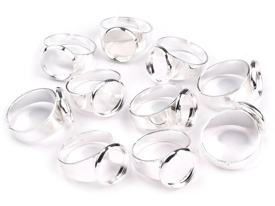 Ring mit Fassung Ø12 mm Rohling, silber hell