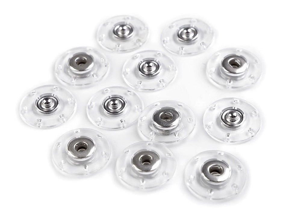 Druckknöpfe Ø 25 mm, Transparent, 6 Paar Druckknöpfe Ø 25 mm, Transparent, 6 Paar