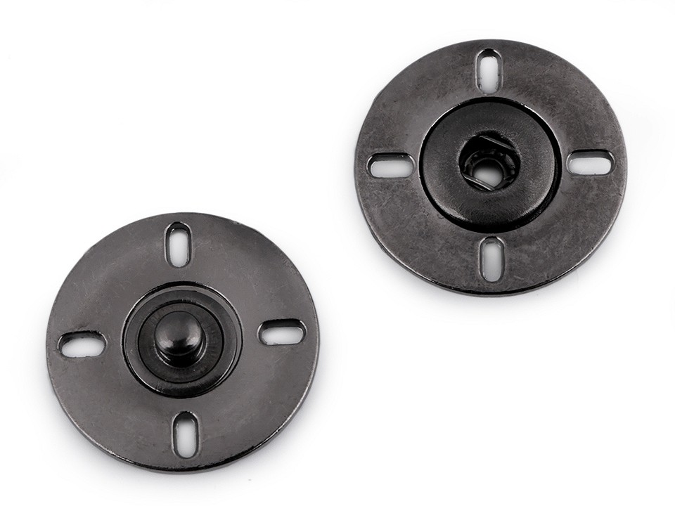 Metall Druckknöpfe lackiert Ø25 mm, Nickel antik, 2 Paar Metall Druckknöpfe lackiert Ø25 mm, Nickel antik, 2 Paar