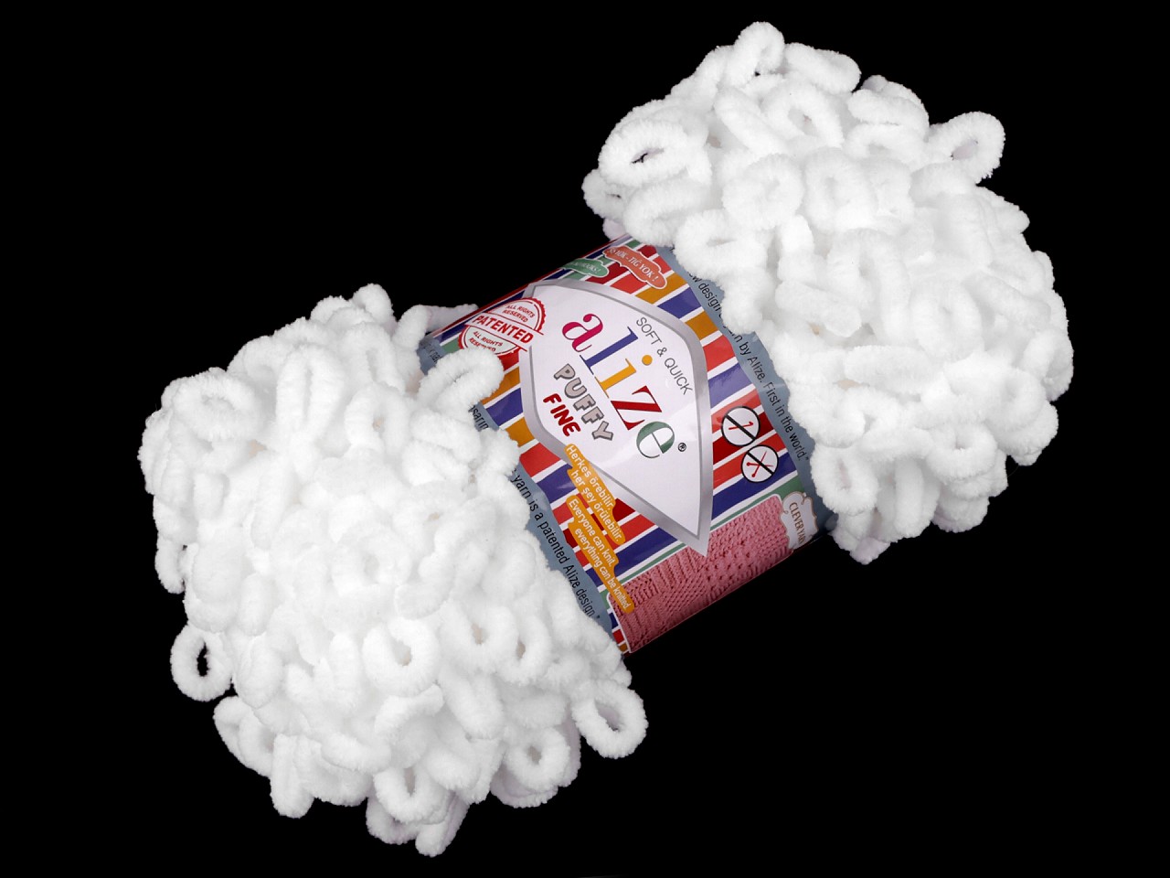 Strickgarn Alize Puffy Fine 100 g, weiß Strickgarn Alize Puffy Fine 100 g, weiß