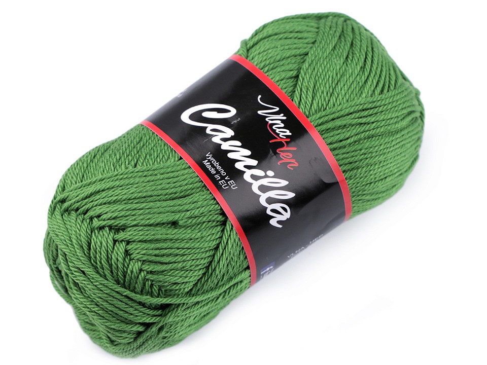 Strickgarn aus Baumwolle Camilla 50 g - Grasgrün