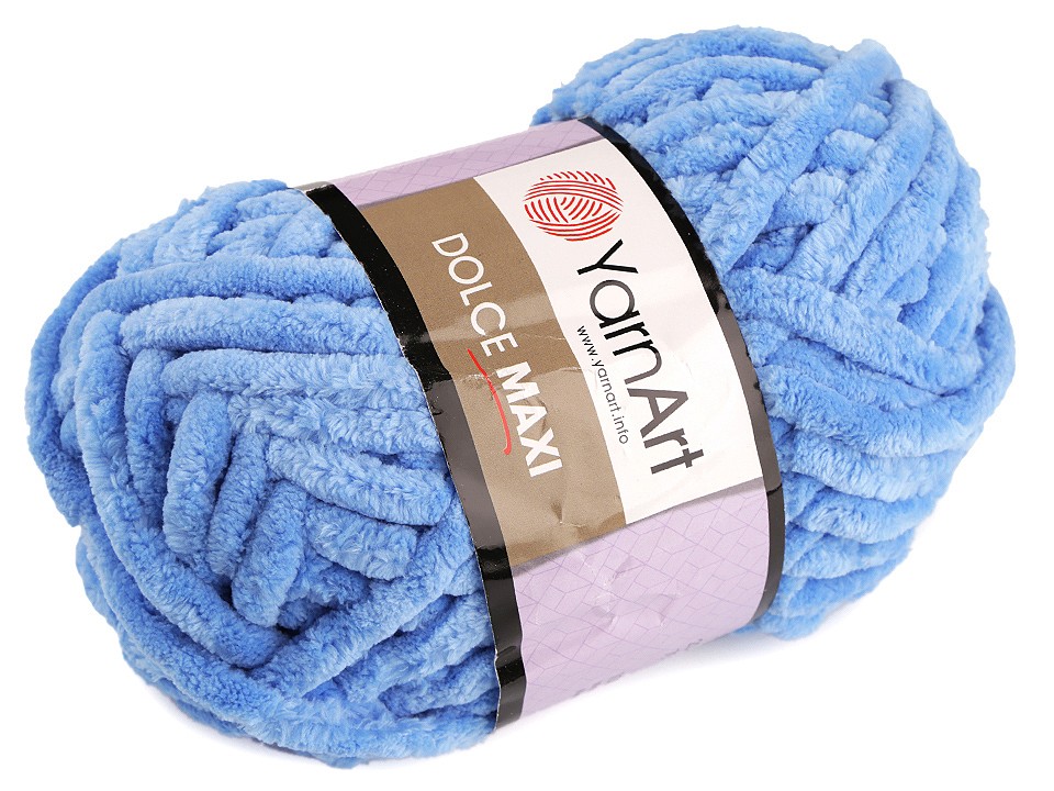 Strickgarn Chenille Dolce Maxi 200 g, Himmelblau Strickgarn Chenille Dolce Maxi 200 g, Himmelblau