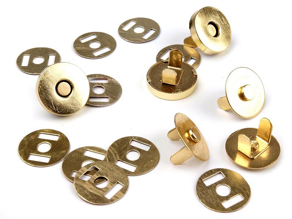 Magnet Verschluss Ø18 mm golden, 5 set