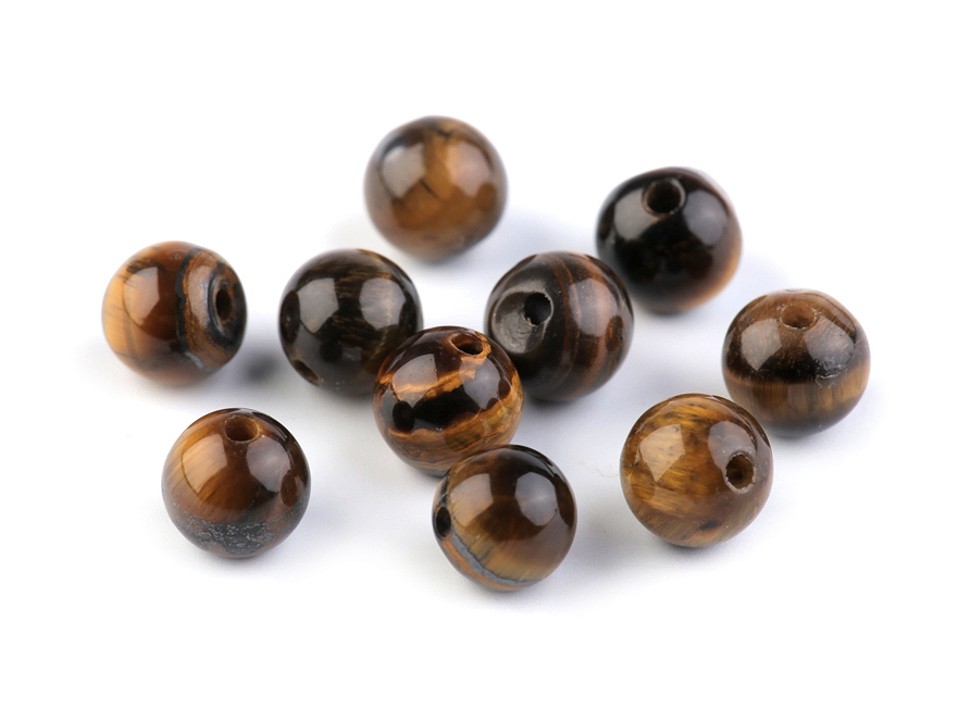 Mineralperlen Tigerauge Ø 6 mm (Packung 10 Stück) Mineralperlen Tigerauge Ø 6 mm (Packung 10 Stück)