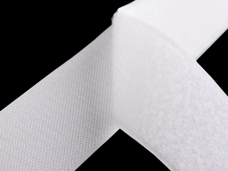Klettverschluss Haken + Plüsch Breite 10 cm, White, meterware Klettverschluss Haken + Plüsch Breite 10 cm, White, meterware