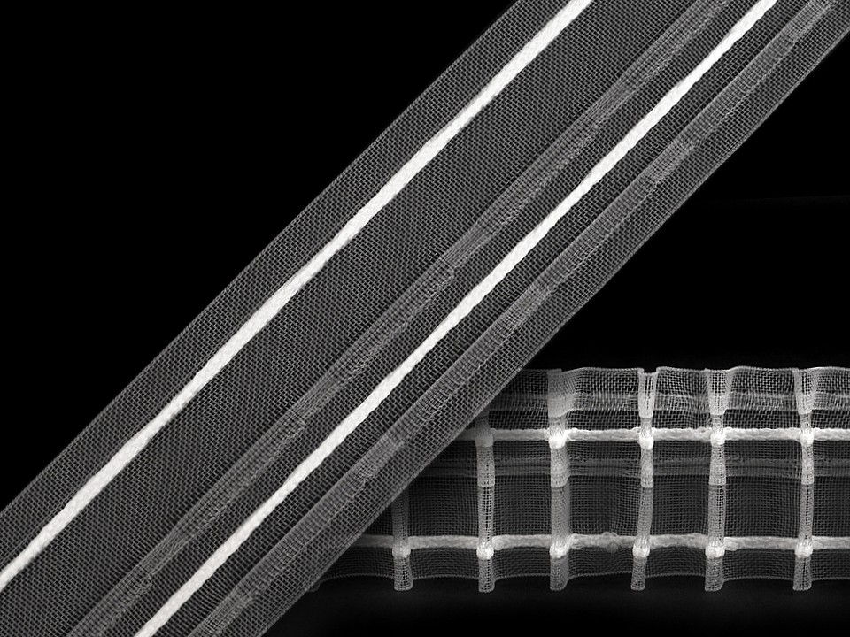 Gardinenband Bleistiftfalten Breite 50 mm, Transparent, 50 m Gardinenband Bleistiftfalten Breite 50 mm, Transparent, 50 m