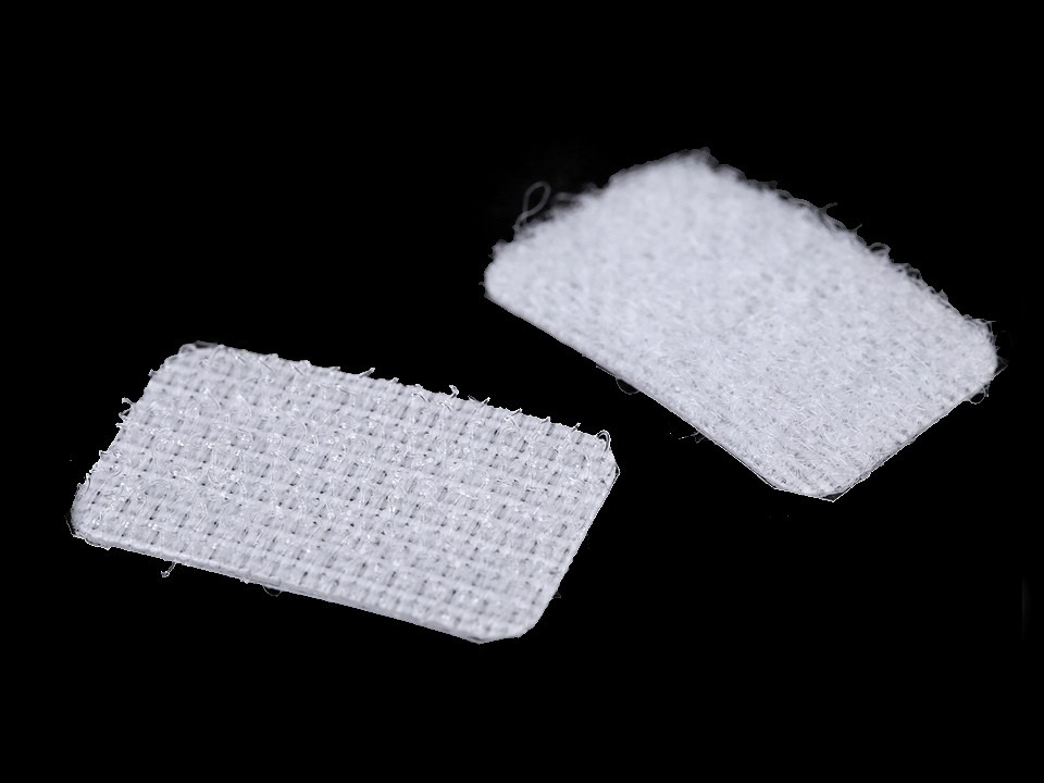Klettpunkte selbstklebend Rechtecke 15x25 mm, weiß Klettpunkte selbstklebend Rechtecke 15x25 mm, weiß