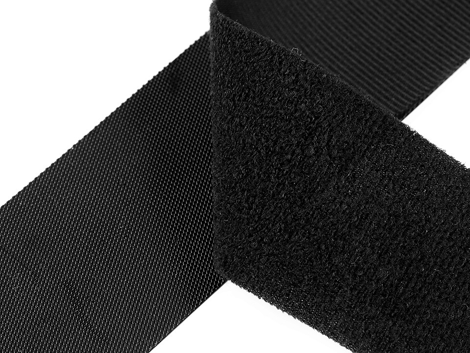 Flacher Klettverschluss Haken + Plüsch Breite 50 cm, schwarz, meterware Flacher Klettverschluss Haken + Plüsch Breite 50 cm, schwarz, meterware