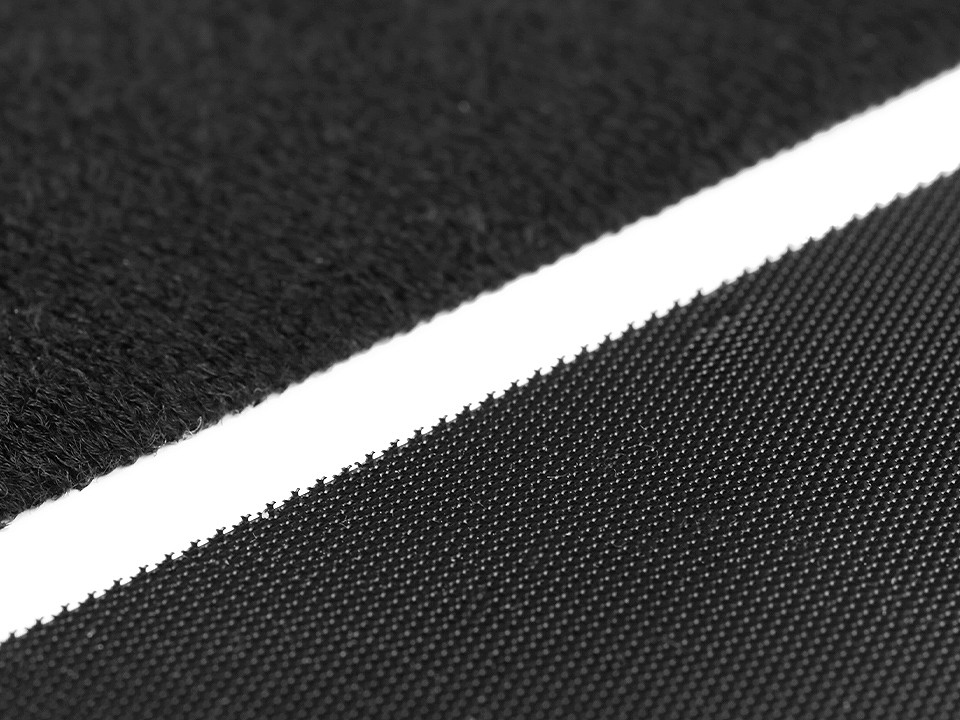 Flacher Klettverschluss Haken + Plüsch Breite 50 cm, schwarz, meterware Flacher Klettverschluss Haken + Plüsch Breite 50 cm, schwarz, meterware