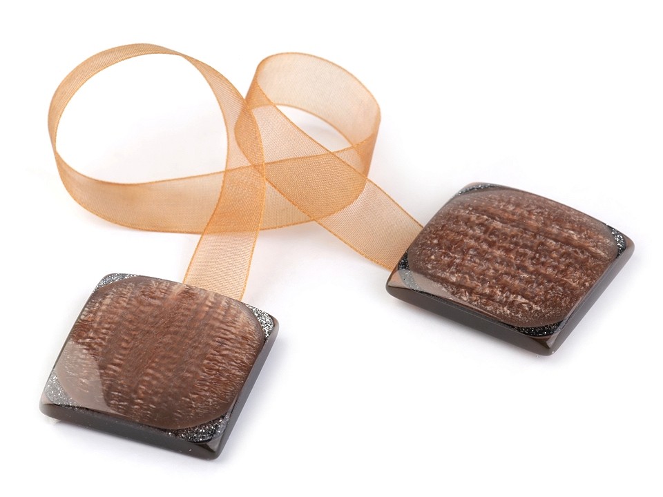 Magnet-Raffhalter für Gardinen, naturbraun, 2 Stück Magnet-Raffhalter für Gardinen, naturbraun, 2 Stück