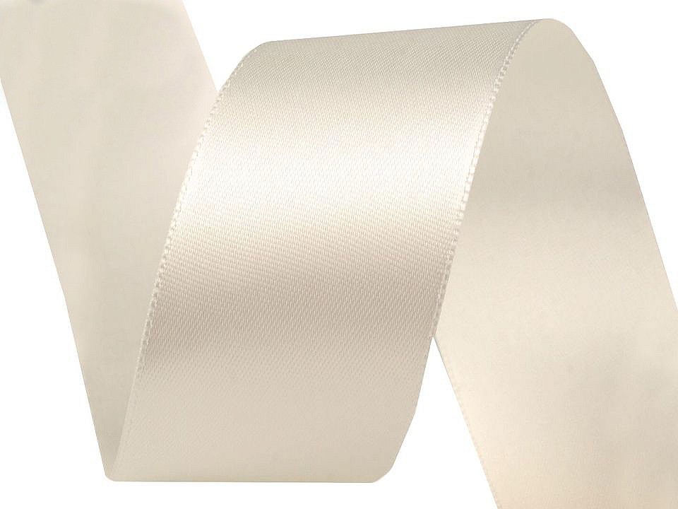 Satinband beidseitig Breite 40 mm, créme sehr hell, 20 m Satinband beidseitig Breite 40 mm, créme sehr hell, 20 m