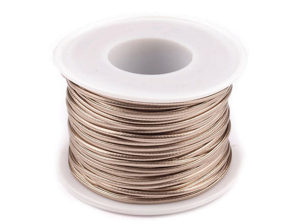 Schnur aus Kunstleder  1,5 mm, rosagold, 25 m