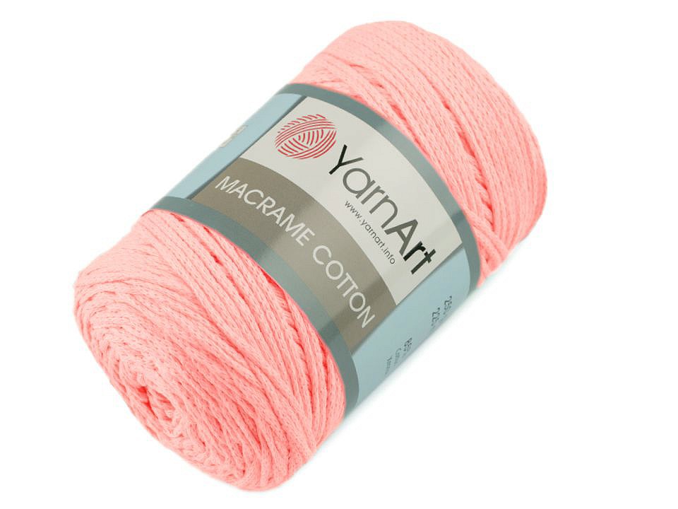 Stricken / Häkeln Baumwoll Makramee, 250 g - Puderrosa Stricken / Häkeln Baumwoll Makramee, 250 g - Puderrosa