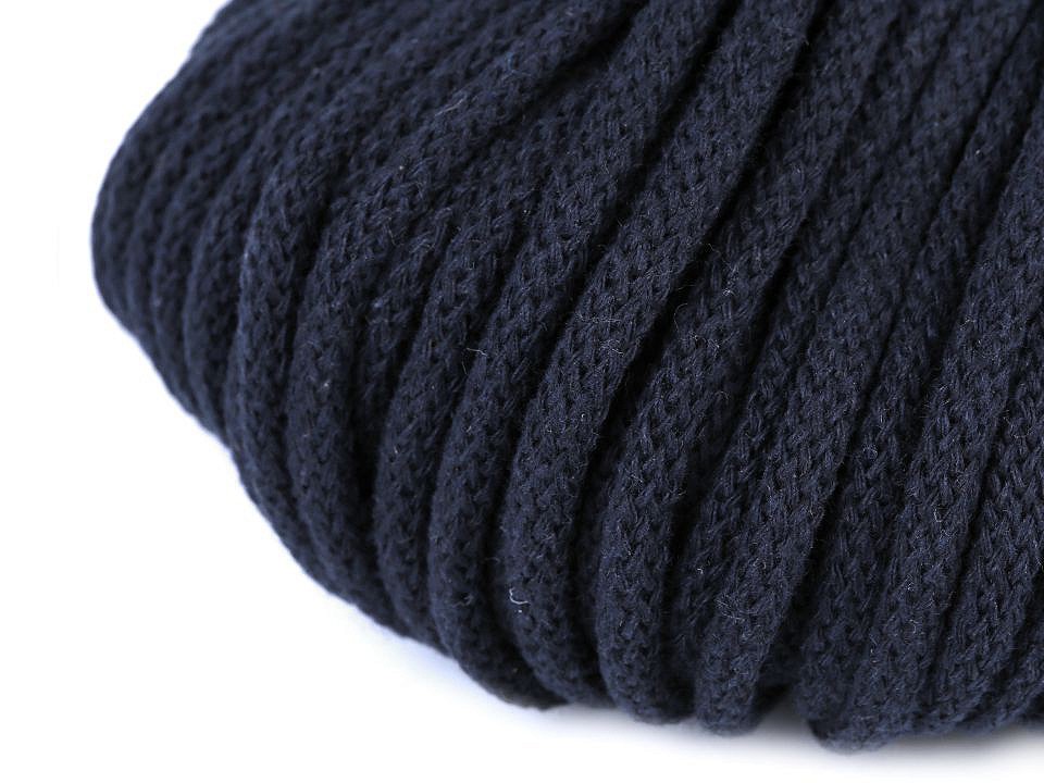 Drei Baumwollkabel, Ø5 mm (10 m Packung) - dunkelblau Drei Baumwollkabel, Ø5 mm (10 m Packung) - dunkelblau