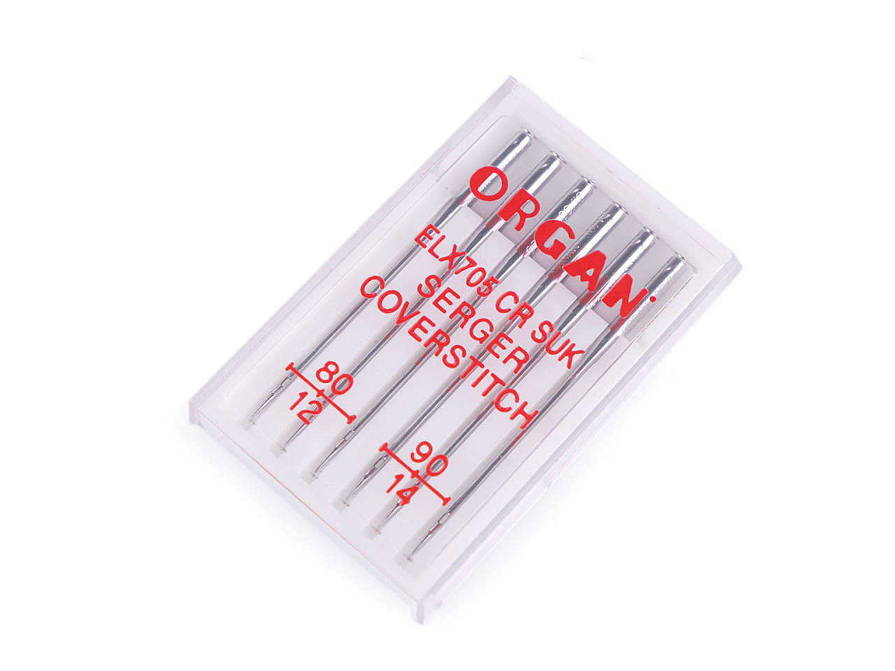 Maschinennadeln elx 705 chromium suk 80; 90 organ für overlock - Nickel (5 Dosen)