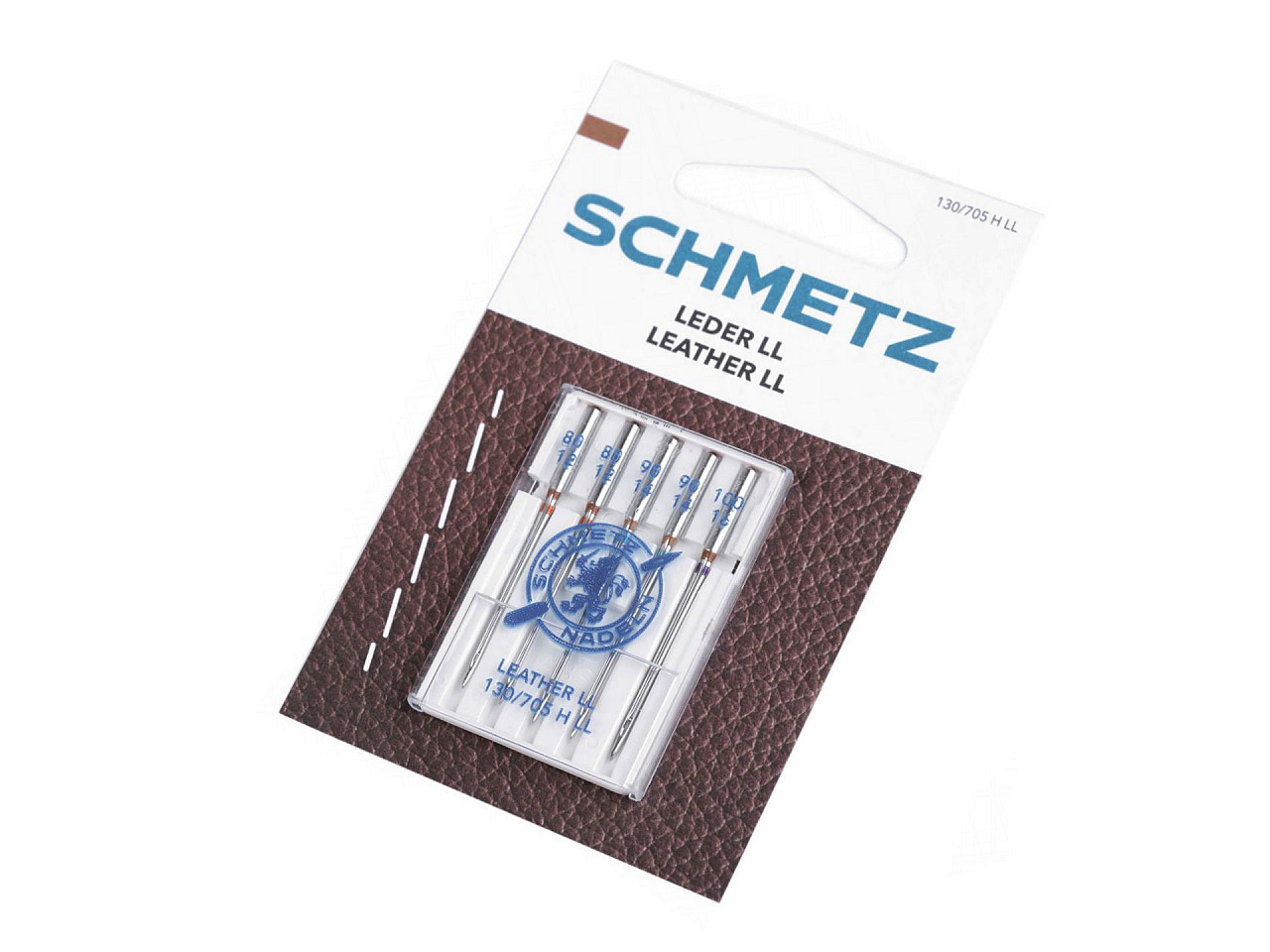 Nähmaschinennadeln für leder 80; 90; 100 schmetz auf sb karte - Nickel (1 Karte)