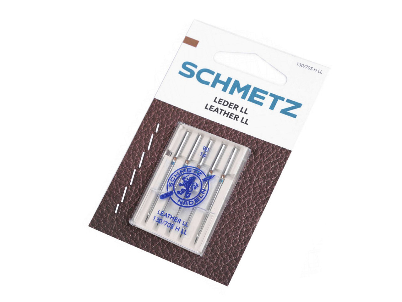Nähmaschinennadeln für leder 80; 90; 100 schmetz auf sb karte - Nickel (1 Karte)
