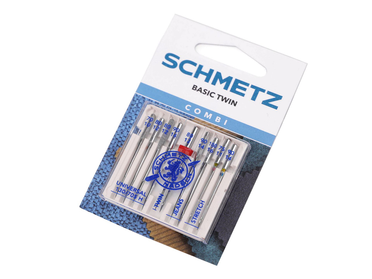 Combi box maschinennadeln 70; 80; 90; 100 schmetz auf der karte - Nickel (1 Karte)
