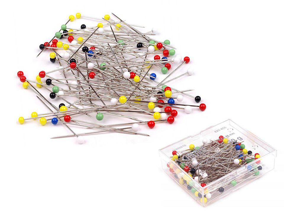 Stecknadeln mit glaskopf länge 48 mm galant - Nickel (1 Dosis)