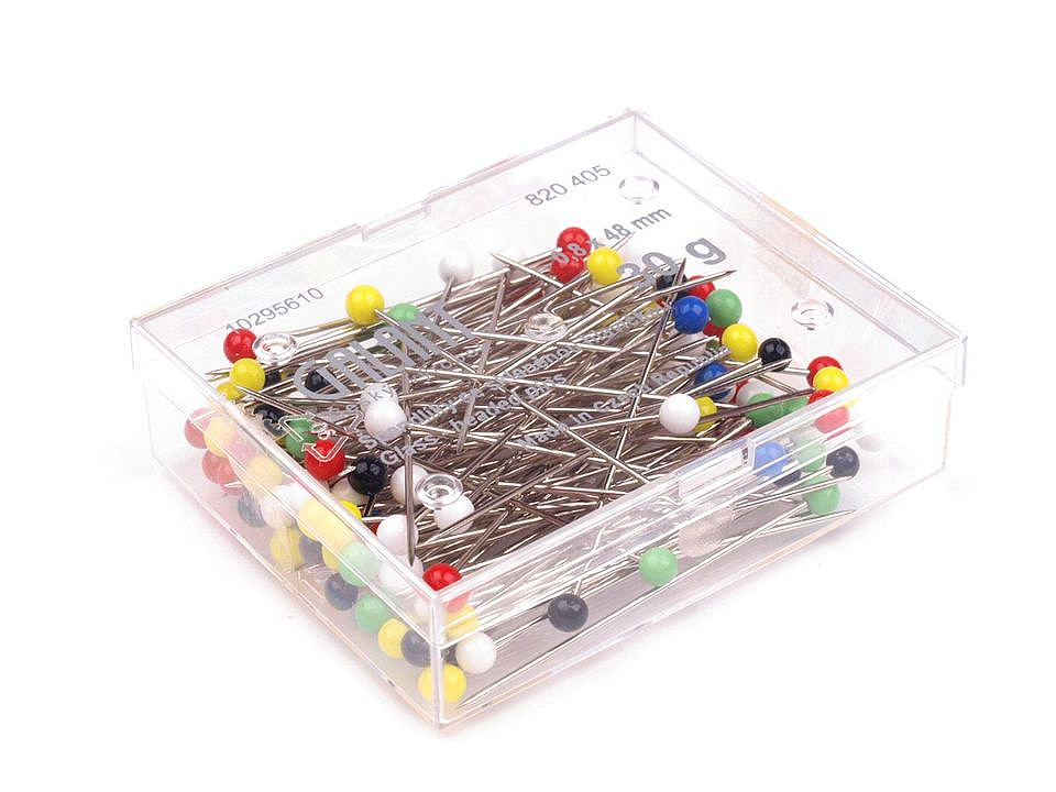 Stecknadeln mit glaskopf länge 48 mm galant - Nickel (1 Dosis)