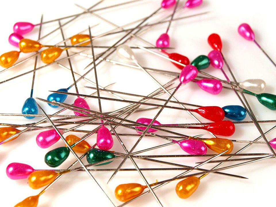 Dekorative stecknadeln 55 mm perlmutt-kopf - Perlmutt-weiß (1 Dosis)