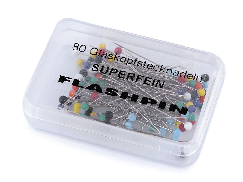 Stecknadeln mit glaskopf länge 34 mm - Mix (40 Dosen)